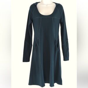 Ibex Black 100% Merino Wool Hooded Long Sleeve Outdoor Dress size L